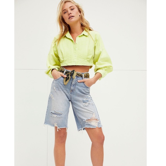• fp spring cropped green button up top • - Picture 3 of 4